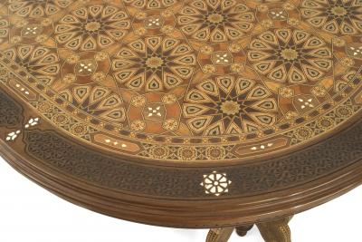Middle Eastern Syrian Carved Fretwork Dining Table
