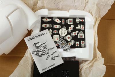 Miguel Ortiz Berrocal Miguel Berrocal La Mini Maria Nickel Plated Puzzle Sculpture Box and Book