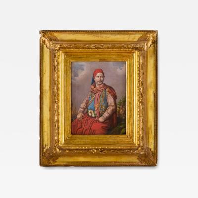 Mih ly Kov cs Orientalist oil portrait of a young man in Dalmatian costume by Mih ly Kov cs