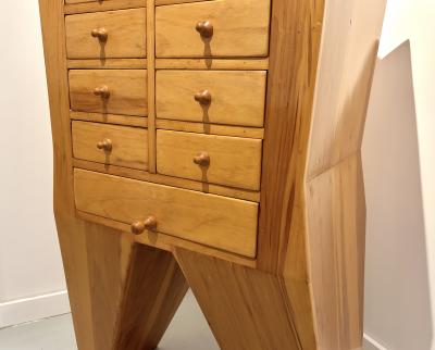 Mike Nevelson Sculptural Wood Cabinet by Mike Nevelson