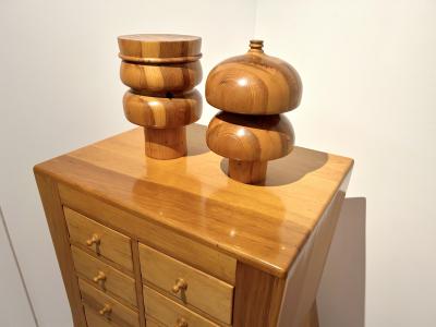Mike Nevelson Sculptural Wood Cabinet by Mike Nevelson