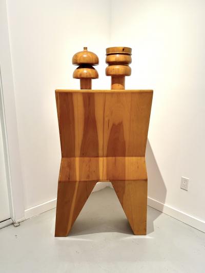 Mike Nevelson Sculptural Wood Cabinet by Mike Nevelson