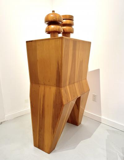 Mike Nevelson Sculptural Wood Cabinet by Mike Nevelson