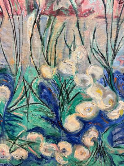 Mildred Tommy Mrs Fisher Winston Atkin Mildred Tommy Atkin Mid century Floral Abstract Painting