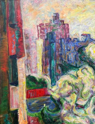 Mildred Tommy Mrs Fisher Winston Atkin Mildred Tommy Atkin Mid century Painting Abstract Expressionist