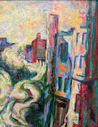 Mildred Tommy Mrs Fisher Winston Atkin Mildred Tommy Atkin Mid century Painting Abstract Expressionist