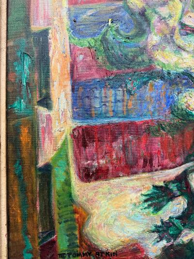 Mildred Tommy Mrs Fisher Winston Atkin Mildred Tommy Atkin Mid century Painting Abstract Expressionist