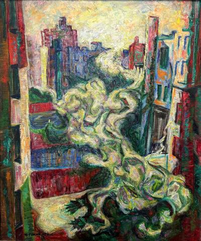 Mildred Tommy Mrs Fisher Winston Atkin Mildred Tommy Atkin Mid century Painting Abstract Expressionist