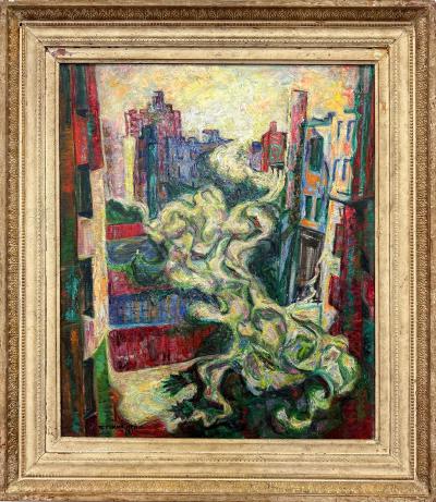 Mildred Tommy Mrs Fisher Winston Atkin Mildred Tommy Atkin Mid century Painting Abstract Expressionist