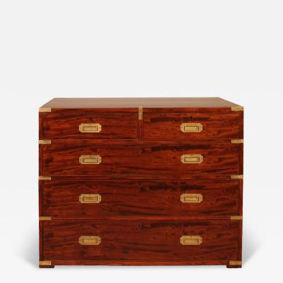 Military Or Campaign Officers Chest Of Drawers In Mahogany 19th Century