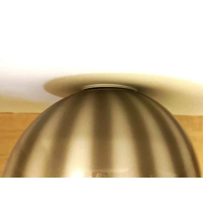Milky White and Beige Murano Glass Swirlings Sphere Flush Mount in 70s Style
