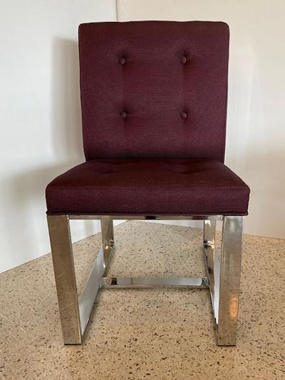 Milo Baughman 10 American Polished Stainless Upholstered Dining Chairs Milo Baughman
