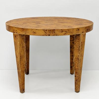 Milo Baughman 1970s American Modern Round Burl Wood Center Occasional Table