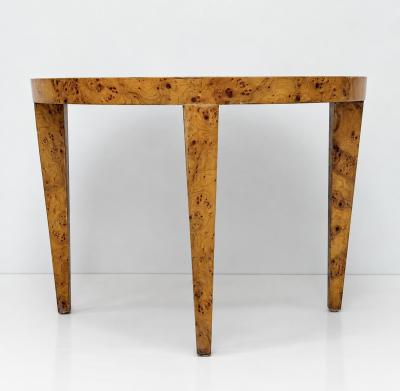 Milo Baughman 1970s American Modern Round Burl Wood Center Occasional Table