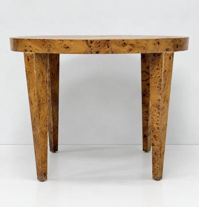 Milo Baughman 1970s American Modern Round Burl Wood Center Occasional Table