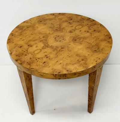 Milo Baughman 1970s American Modern Round Burl Wood Center Occasional Table