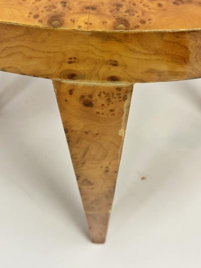 Milo Baughman 1970s American Modern Round Burl Wood Center Occasional Table