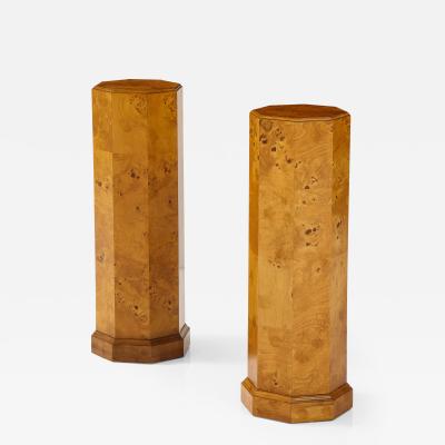 Milo Baughman 1970s Burl wood Pedestals