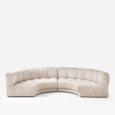 Milo Baughman 1970s Milo Baughman Mid Century Modern Curved Channel Back Sofa