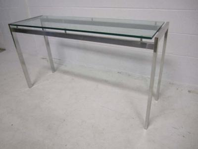 Milo Baughman 1970s Polished Aluminum Long Mid Century Modern Console Table