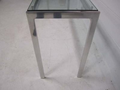 Milo Baughman 1970s Polished Aluminum Long Mid Century Modern Console Table