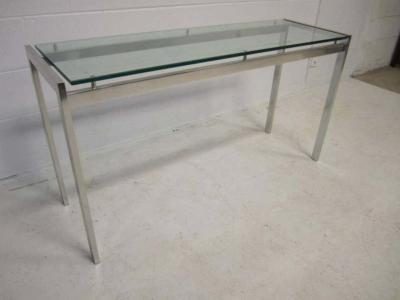 Milo Baughman 1970s Polished Aluminum Long Mid Century Modern Console Table