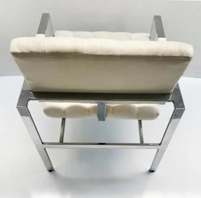 Milo Baughman 1970s Vintage Mid century Milo Baughman Chrome Lounge Chairs Pair