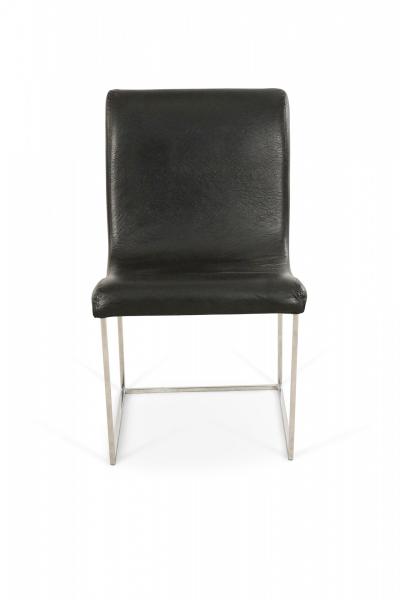 Milo Baughman 4 Mid Century Milo Baughman Chrome And Black Vinyl Dining Chairs