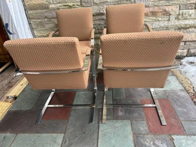 Milo Baughman 4 Stylish Milo Baughman Cantelievered BRNO Chrome Dining Chair Mid Century