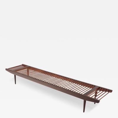 Milo Baughman A Milo Baughman for Glenn of California large dowel walnut bench circa 1960 