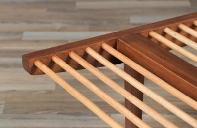 Milo Baughman California Modern Dowel Bench by Milo Baughman