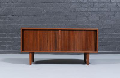 Milo Baughman Californian Modern Low Profile Tambour Door Credenza by Milo Baughman