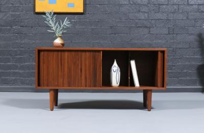 Milo Baughman Californian Modern Low Profile Tambour Door Credenza by Milo Baughman
