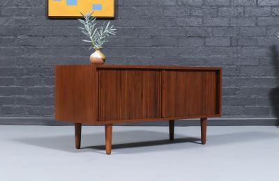 Milo Baughman Californian Modern Low Profile Tambour Door Credenza by Milo Baughman