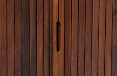 Milo Baughman Californian Modern Low Profile Tambour Door Credenza by Milo Baughman