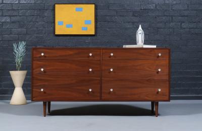 Milo Baughman Californian Modernist Walnut Dresser by Milo Baughman
