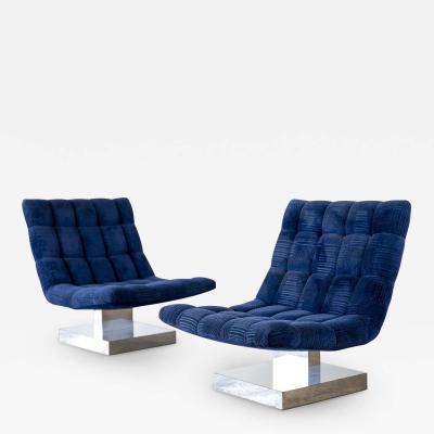 Milo Baughman Cantilever Lounge Chairs by Milo Baughman