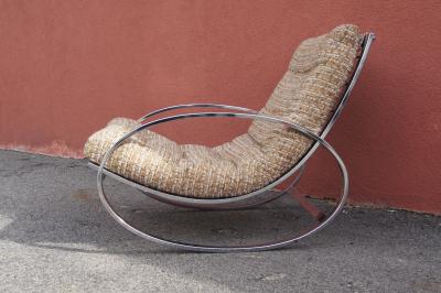 Milo Baughman Chrome Rocking Chair by Milo Baughman