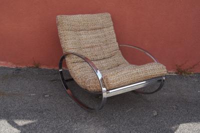 Milo Baughman Chrome Rocking Chair by Milo Baughman