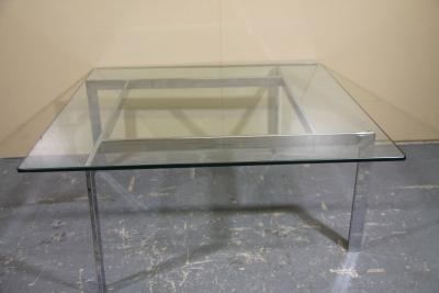 Milo Baughman Chrome and Glass Coffee table in the manner of Milo Baughman