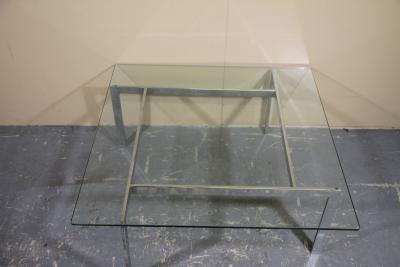 Milo Baughman Chrome and Glass Coffee table in the manner of Milo Baughman