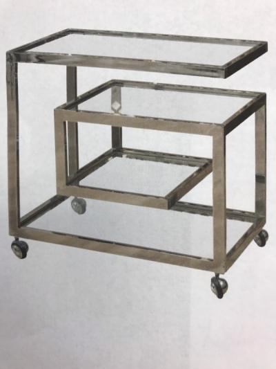 Milo Baughman Chrome bar cart by Milo Baughman