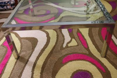 Milo Baughman Circa 70s Milo Baughman Chunky Chrome Square Glass Coffee Table