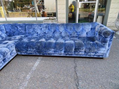 Milo Baughman Directional Milo Baughman Two Piece Tufted Sofa Sectional Mid Century Modern