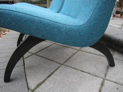 Milo Baughman Excellent Early Pair of Milo Baughman Scoop Chairs