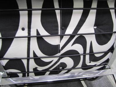 Milo Baughman Exciting Milo Baughman Style Chrome Oval Rocker Panton Fabric Mid Century