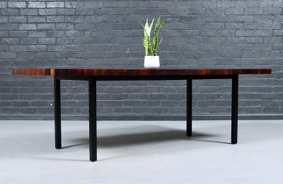 Milo Baughman Expanding Milo Baughman Multi Wood Dining Table for Directional