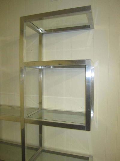 Milo Baughman Fabulous Chunky Aluminum Large Scale Etagere Mid Century Modern