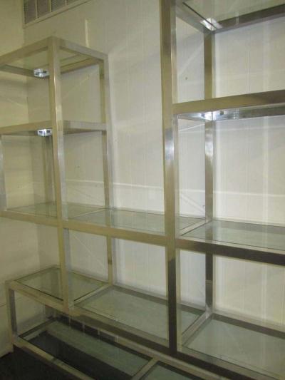 Milo Baughman Fabulous Chunky Aluminum Large Scale Etagere Mid Century Modern
