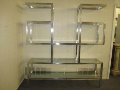 Milo Baughman Fabulous Chunky Aluminum Large Scale Etagere Mid Century Modern